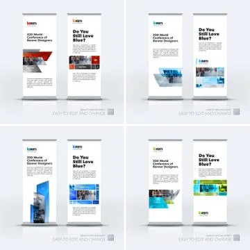 Abstract business vector set of modern roll Up Banner stand desi Illustration