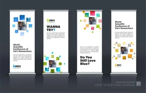Abstract business vector set of modern roll Up Banner stand desi Illustration