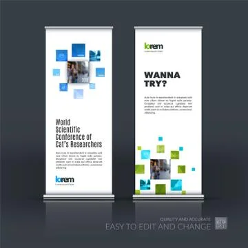 Abstract business vector set of modern roll Up Banner stand desi Illustration