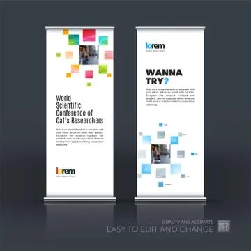 Abstract business vector set of modern roll Up Banner stand desi Illustration