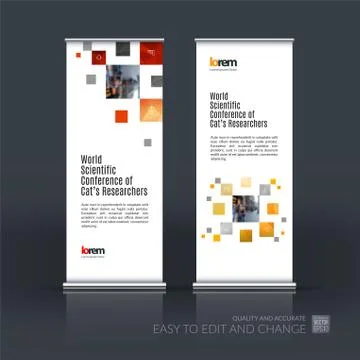 Abstract business vector set of modern roll Up Banner stand desi Illustration