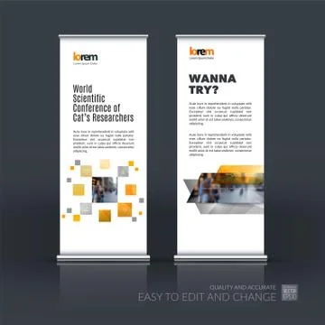 Abstract business vector set of modern roll Up Banner stand desi Illustration