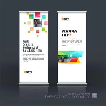 Abstract business vector set of modern roll Up Banner stand desi Illustration