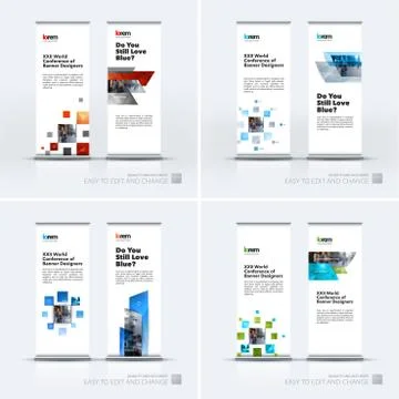 Abstract business vector set of modern roll Up Banner stand desi Illustration