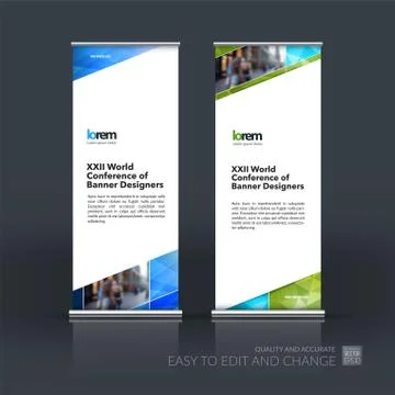 Abstract business vector set of modern roll Up Banner stand desi Illustration