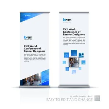 Abstract business vector set of modern roll Up Banner stand desi Stock Illustration