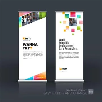 Abstract business vector set of modern roll Up Banner stand desi Stock Illustration