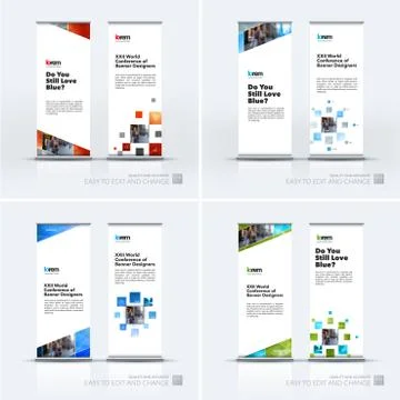 Abstract business vector set of modern roll Up Banner stand desi Illustration