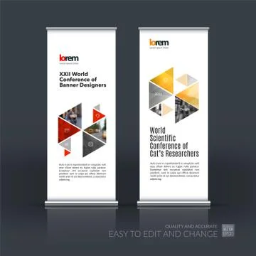 Abstract business vector set of modern roll Up Banner stand desi Stock Illustration
