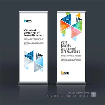 Abstract business vector set of modern roll Up Banner stand desi Illustrazione stock