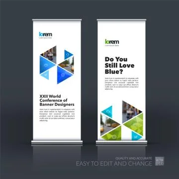 Abstract business vector set of modern roll Up Banner stand desi Illustrazione stock