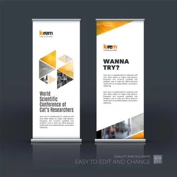 Abstract business vector set of modern roll Up Banner stand desi Illustrazione stock