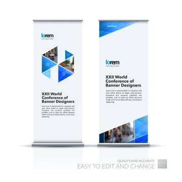 Abstract business vector set of modern roll Up Banner stand desi Illustrazione stock