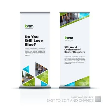 Abstract business vector set of modern roll Up Banner stand desi Illustrazione stock