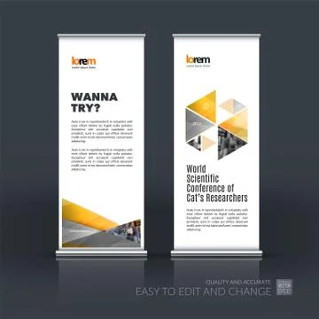 Abstract business vector set of modern roll Up Banner stand desi Illustrazione stock
