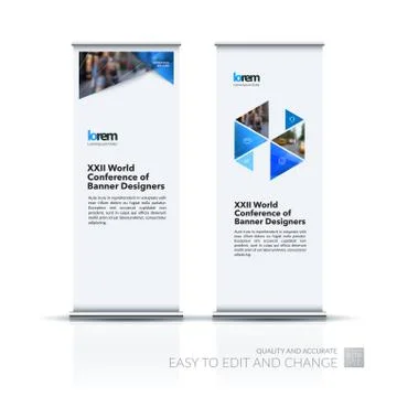 Abstract business vector set of modern roll Up Banner stand desi Illustrazione stock