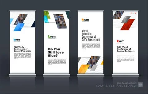 Abstract business vector set of modern roll Up Banner stand desi Illustration