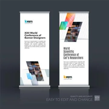 Abstract business vector set of modern roll Up Banner stand desi Illustration