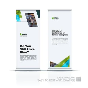Abstract business vector set of modern roll Up Banner stand desi Illustration