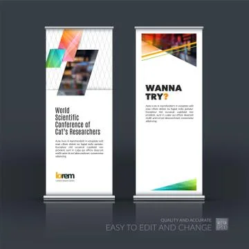 Abstract business vector set of modern roll Up Banner stand desi Illustration