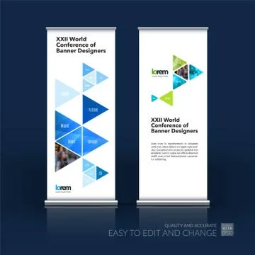 Abstract business vector set of modern roll Up Banner stand desi Stock Illustration