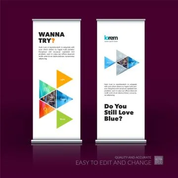 Abstract business vector set of modern roll Up Banner stand desi Stock Illustration