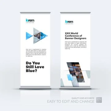 Abstract business vector set of modern roll Up Banner stand desi Illustrazione stock