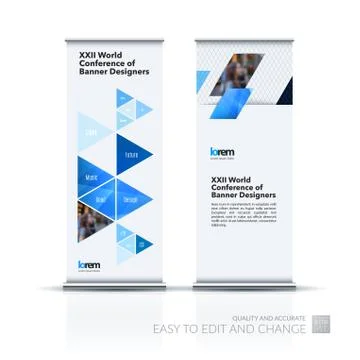 Abstract business vector set of modern roll Up Banner stand desi Illustrazione stock