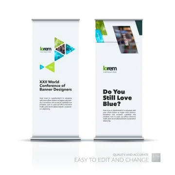 Abstract business vector set of modern roll Up Banner stand desi Illustrazione stock