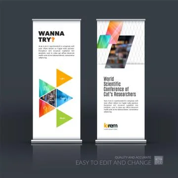 Abstract business vector set of modern roll Up Banner stand desi Stock Illustration