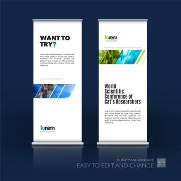 Abstract business vector set of modern roll Up Banner stand desi Illustration