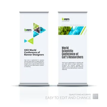 Abstract business vector set of modern roll Up Banner stand desi Illustration