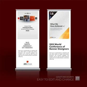 Abstract business vector set of modern roll Up Banner stand desi Illustration