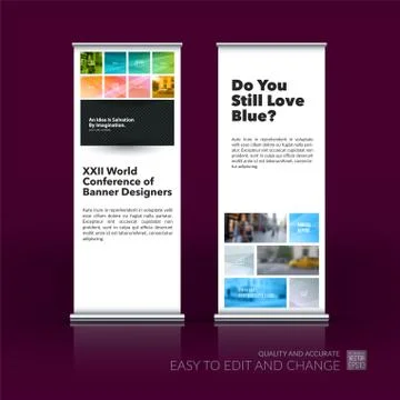 Abstract business vector set of modern roll Up Banner stand desi Illustration