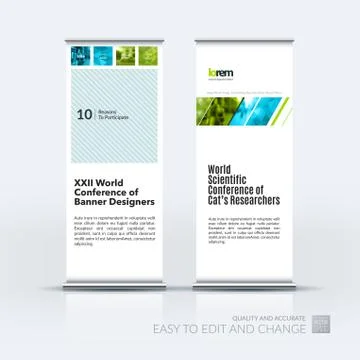 Abstract business vector set of modern roll Up Banner stand desi Illustration