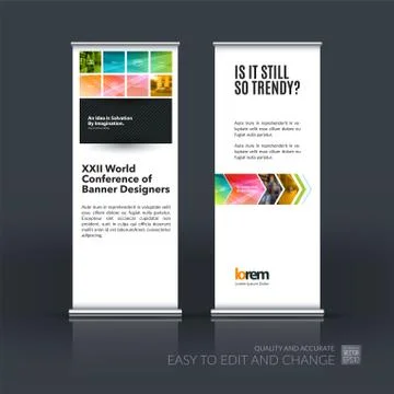 Abstract business vector set of modern roll Up Banner stand desi Illustration