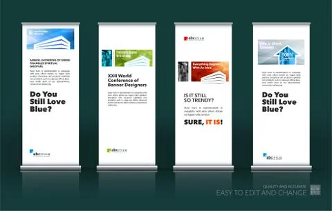 Abstract business vector set of modern roll Up Banner stand desi Illustration