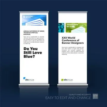 Abstract business vector set of modern roll Up Banner stand desi Illustration