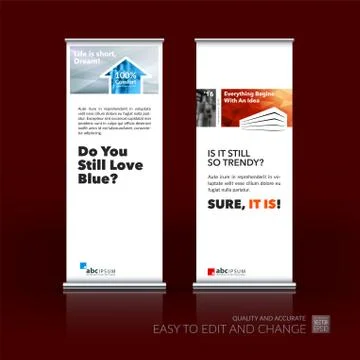 Abstract business vector set of modern roll Up Banner stand desi Illustration
