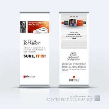 Abstract business vector set of modern roll Up Banner stand desi Illustrazione stock