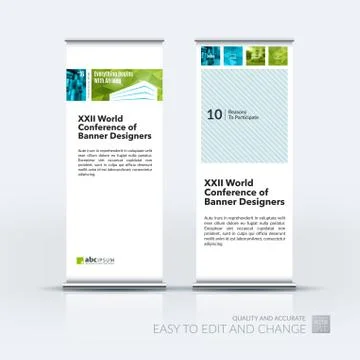 Abstract business vector set of modern roll Up Banner stand desi Illustration