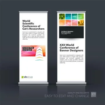 Abstract business vector set of modern roll Up Banner stand desi Illustration
