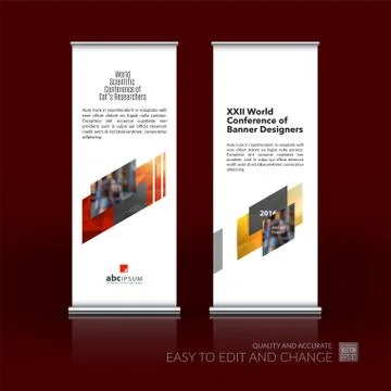Abstract business vector set of modern roll Up Banner stand desi Illustration