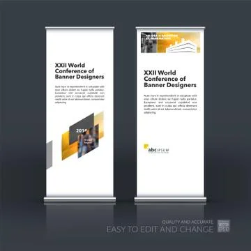 Abstract business vector set of modern roll Up Banner stand desi Illustration