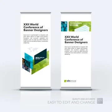 Abstract business vector set of modern roll Up Banner stand desi Illustration