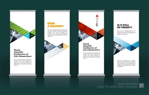 Abstract business vector set of modern roll Up Banner stand desi Illustration
