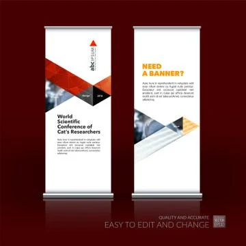 Abstract business vector set of modern roll Up Banner stand desi Illustration