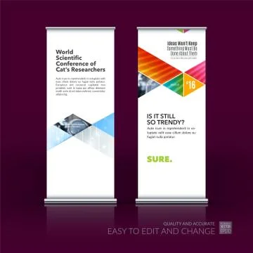 Abstract business vector set of modern roll Up Banner stand desi Illustration
