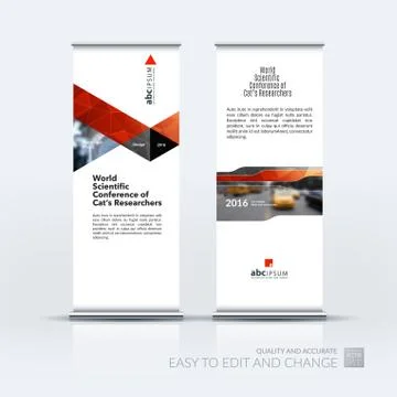 Abstract business vector set of modern roll Up Banner stand desi Illustration