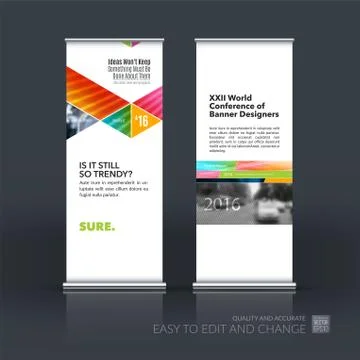 Abstract business vector set of modern roll Up Banner stand desi Illustration